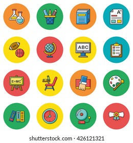 icon set school vector