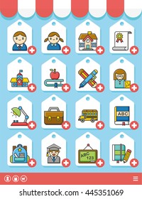 icon set school vector