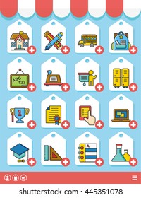 icon set school vector