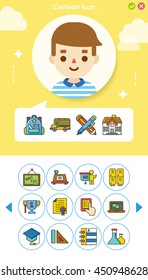 icon set school vector