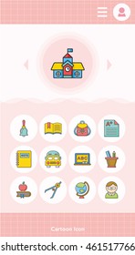 icon set school vector