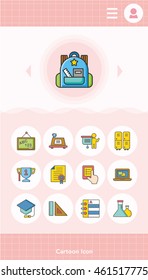 icon set school vector