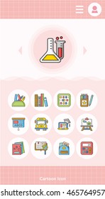 icon set school vector