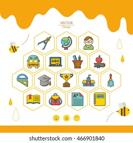 icon set school vector