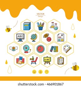 icon set school vector