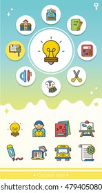 icon set school vector