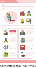 icon set school vector