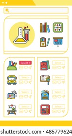 icon set school vector