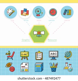 icon set school vector