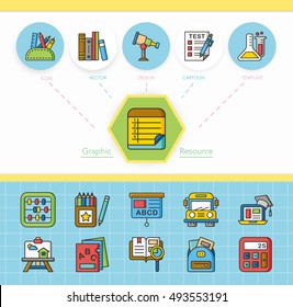 icon set school vector