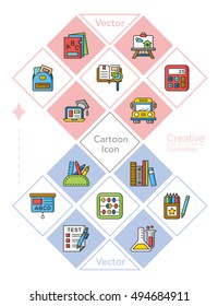 icon set school vector