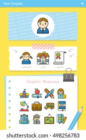 icon set school vector