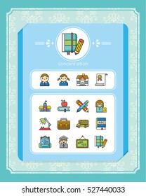 icon set school vector