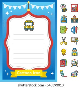 icon set school vector