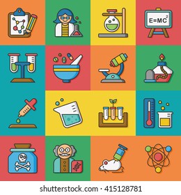 icon set science vector