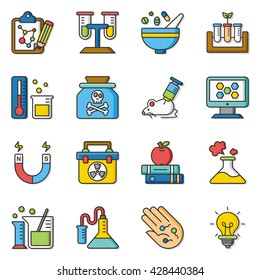 icon set science vector