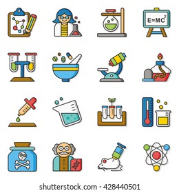 icon set science vector