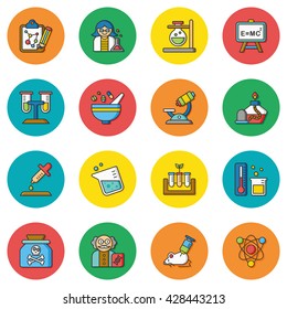 icon set science vector