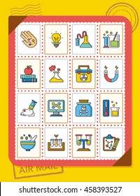 icon set science vector