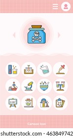 icon set science vector