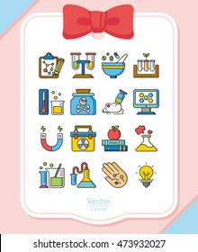 icon set science vector