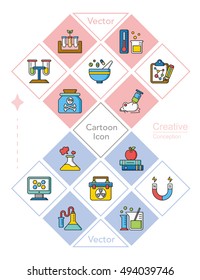 icon set science vector