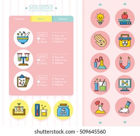 icon set science vector
