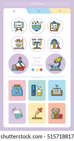 icon set science vector