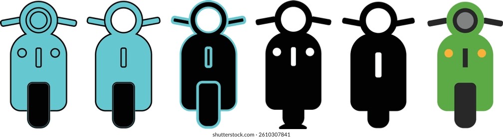 Icon set Scooter icon, motorbike icon, Delivery service font view vector illustration