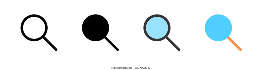 Icon set for search. Great for apps, browsers, or information retrieval.