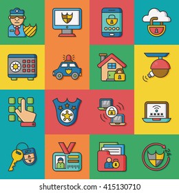icon set security vector