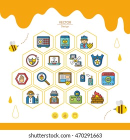 icon set security vector