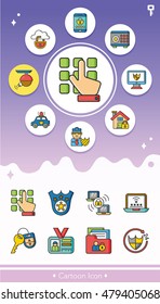 icon set security vector