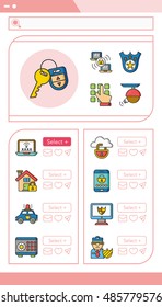 icon set security vector