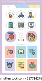 icon set security vector