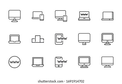 Icon set of SEO. Editable vector pictograms isolated on a white background. Trendy outline symbols for mobile apps and website design. Premium pack of icons in trendy line style.