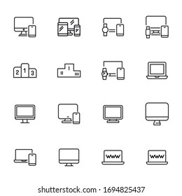 Icon set of SEO. Editable vector pictograms isolated on a white background. Trendy outline symbols for mobile apps and website design. Premium pack of icons in trendy line style.