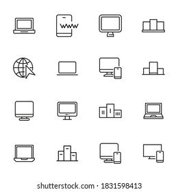 Icon set of SEO. Editable vector pictograms isolated on a white background. Trendy outline symbols for mobile apps and website design. Premium pack of icons in trendy line style.