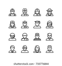 Icon set of service industry people