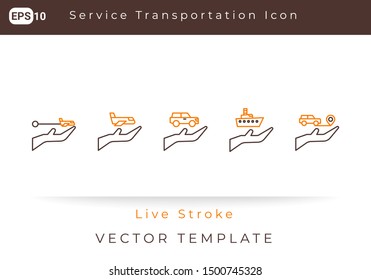 Icon Set Service Transportation For Website, Infographic Element. Vector Illustration