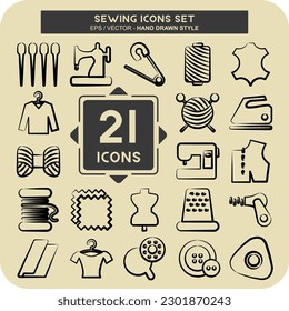 Cosecha de iconos. adecuado para el símbolo educativo. estilo dibujado a mano. diseño simple editable