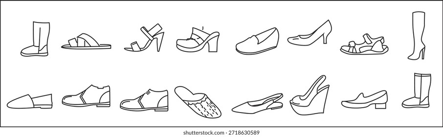Symbol Set Schuhe Modell editierbar