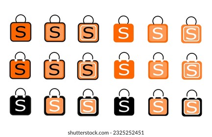 Icon set of shopping bag. Editable vector pictograms isolated  with full colour. Trendy outline symbols for mobile apps and website design. Premium pack of icons in trendy line style.