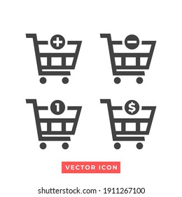 Icon Set von Einkaufswagen. E-Commerce-Symbol.