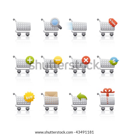 Icon Set - Shopping Cart. Vector Icon set