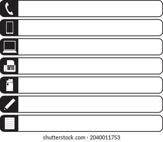 Icon set for shopping and contact that can be used for headlines, titles, borders, etc.