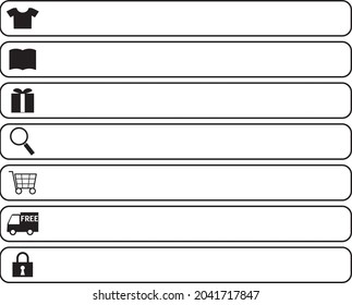 Icon set for shopping and contact that can be used for headlines, titles, borders, etc.