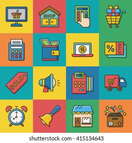 icon set shopping vector