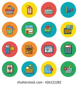 icon set shopping vector