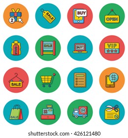 icon set shopping vector